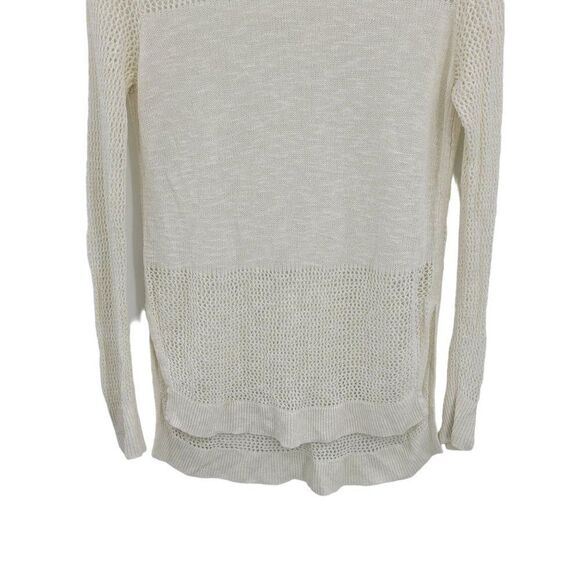 Banana Republic Coverup Top M White Open See Through Knit Side Slit Tunic Beach - Picture 10 of 10